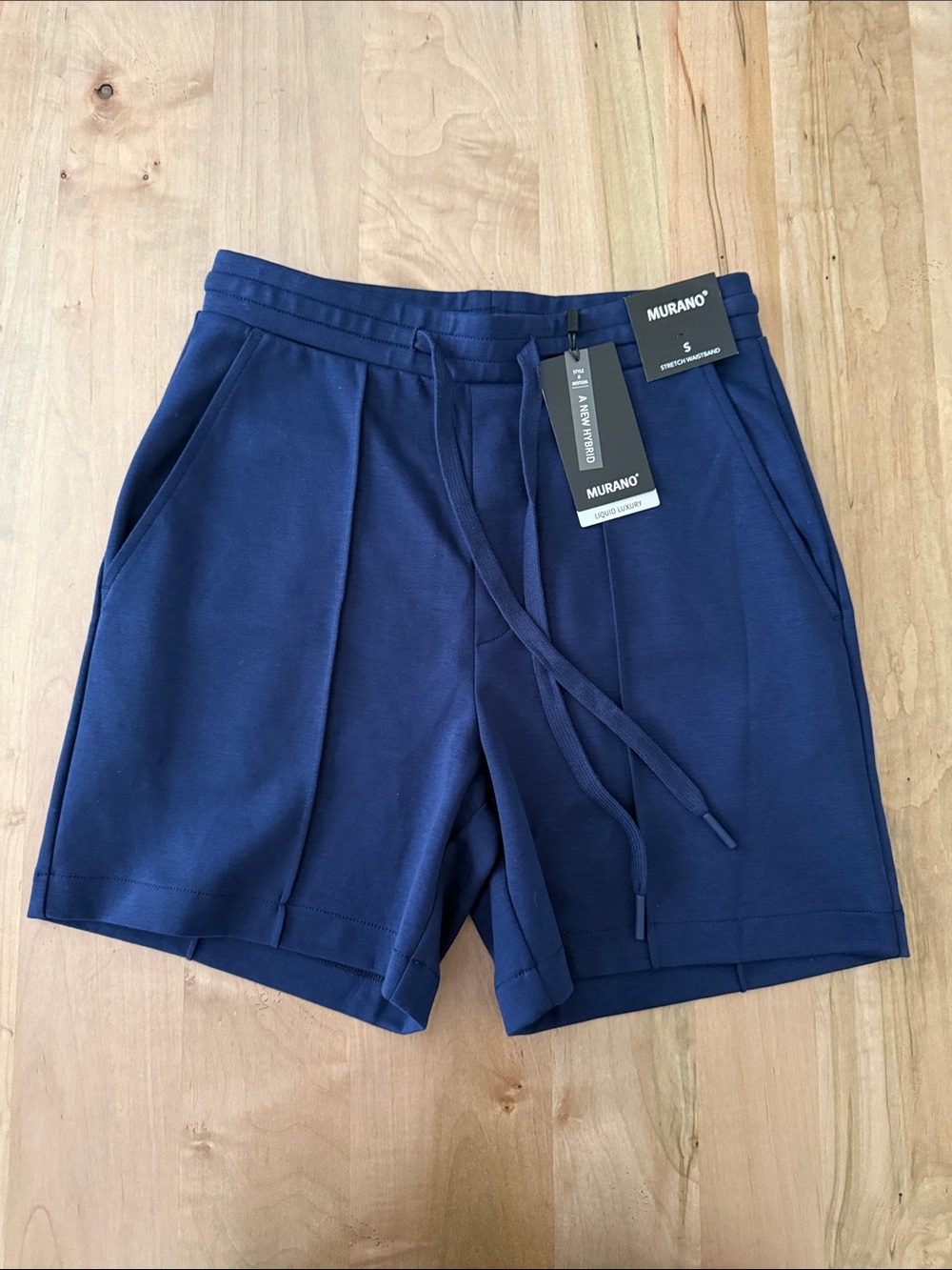 Murano Men's Deep Navy Drawstring Athletic Shorts